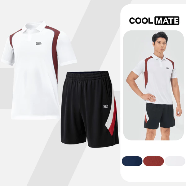 Set đồ thể thao Pickleball Promax Áo Polo Teamwear Flexline Active thấm hút tốt Coolmate