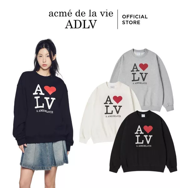 Áo Nỉ ADLV Love ADLV dáng oversized màu Đen/Kem/Muối tiêu - Hàng chính hãng