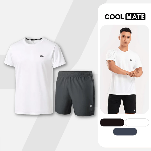 Set thể thao Áo thun Promax và Shorts 5inch Essentials thoáng khí set tập Gym đa năng Coolmate