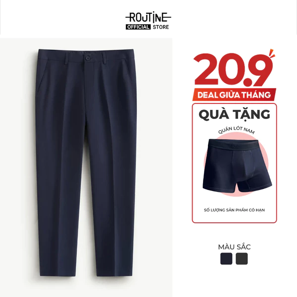[20.9 TẶNG QUẦN] Quần Tây Dài Nam Form Slim - Routine 10F25PFO020