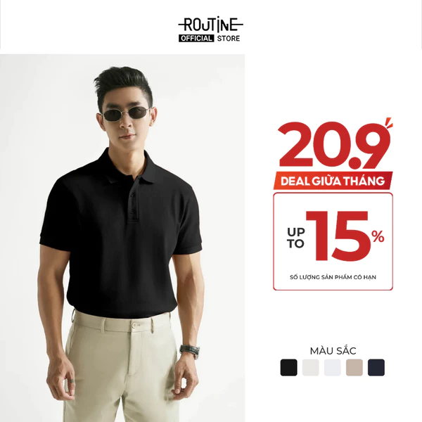 [UP TO 20%] Áo Polo Nam Ngắn Tay Trơn Form Fitted - Routine 10S25POL024R1