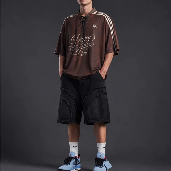 Áo Thun Jersey Mesh màu Nâu Degrey Athletic Club Lace-Up - JERNAU