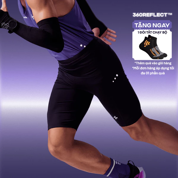 Quần biker chạy bộ phản quang basic 360Reflect, quần thể thao tight fit ôm gọn Coolmate