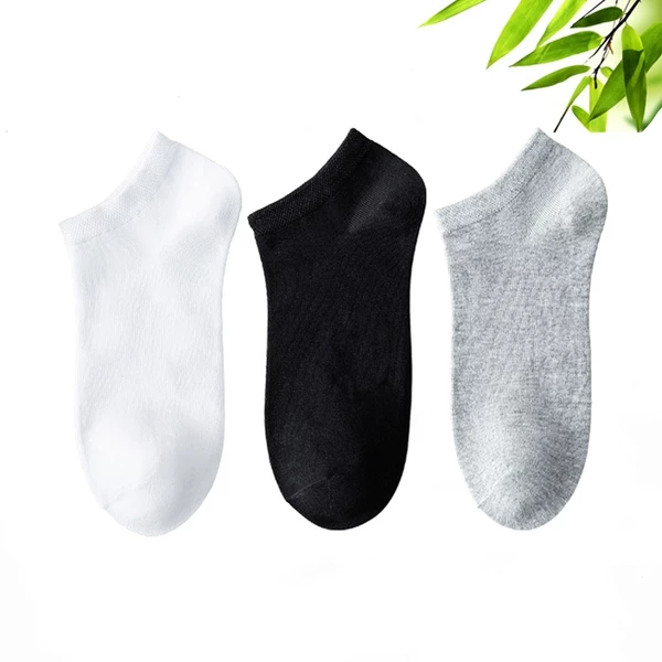 Vớ nam cổ ngắn 4MEN trơn sợi bamboo khử mùi, kháng khuẩn, thấm hút mồ hôi, co giãn, thoáng khí