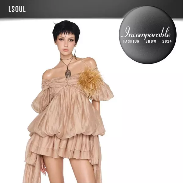 [INCOMPARABLE] LSOUL - Đầm Trễ Vai Dáng Bồng Xếp Ly Phối Tà Dài Tua Rua Sang Trọng Đi Tiệc Matilda Dress V24061609