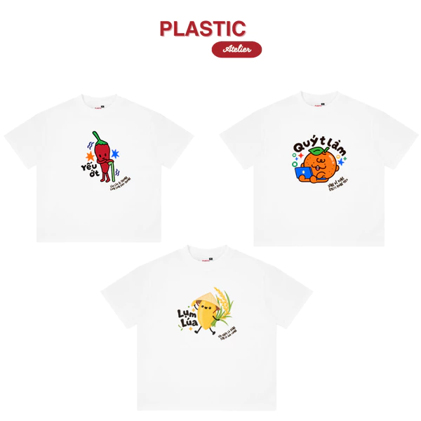 Áo thun oversized boxy, áo thun local "Fruit" 250gsm Cổ Tròn Unisex Nam Nữ Basic TRANGTRAICAY01