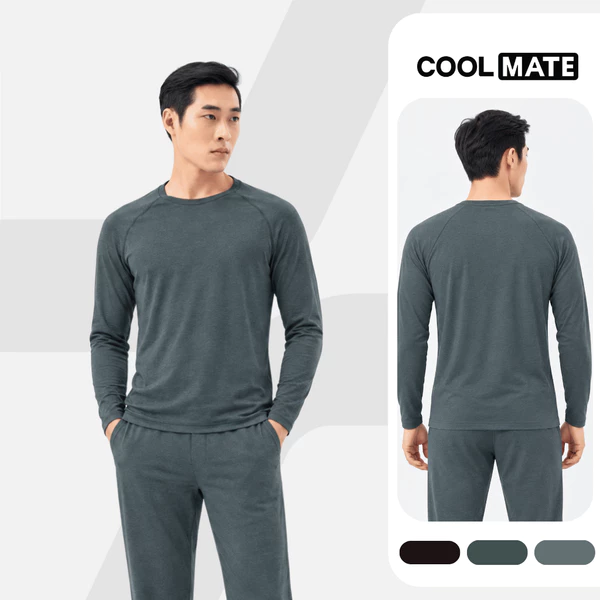 [MỚI]Áo dài tay nam cotton feel áo thu đông giữ ấm, co giãn, mềm mại thoải mái, chất liệu cao cấp Coolmate