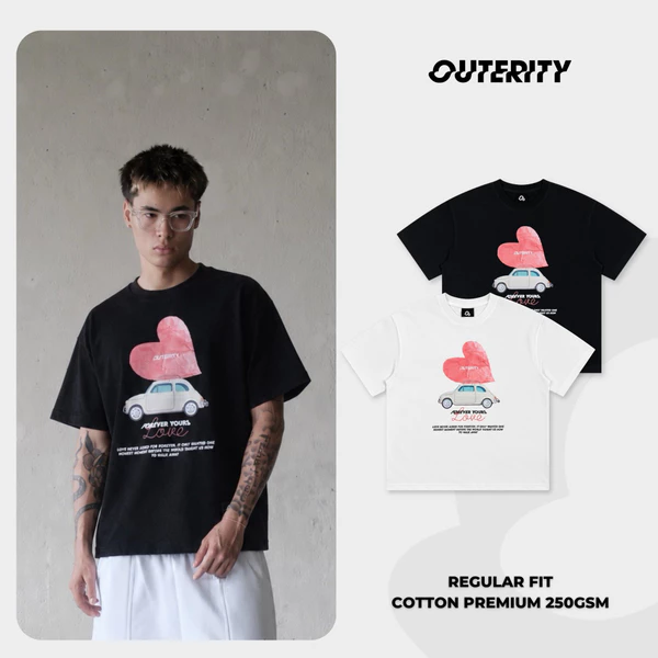Áo Thun Form Regular Fit Outerity Carluv Premium Cotton 250gsm Unisex Nam Nữ Localbrand