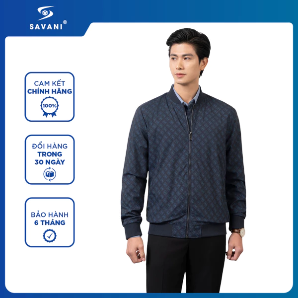 Áo Khoác Nam Lót Thường SAVANI Cao Cấp, Thiết Kế Họa Tiết Trẻ Trung, Thanh Lịch, Chất Vải Cản Gió Tốt MAG026W4