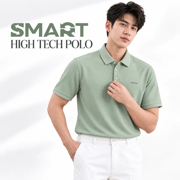 Áo polo nam TORANO HIGH TECH POLO chất liệu ICEMAX – mát lạnh, mềm mịn, giữ form hoàn hảo GSTP561 GSTP301