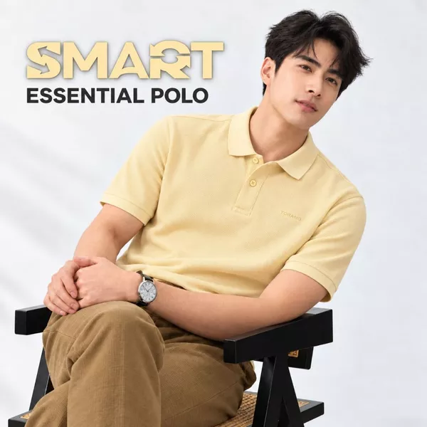 Áo polo nam ESSENTIAL POLO TORANO trơn logo ngực, Chống Nhăn,Bền Màu,Thiết Kế Trẻ Trung ESTP042
