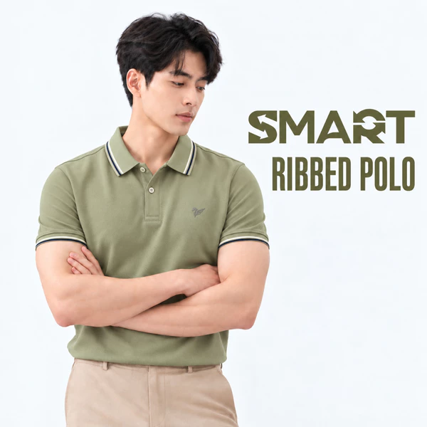 Áo polo nam TORANO RIBBED POLO công nghệ Hydrolix kiểm soát độ ẩm, mặc luôn khô ráo thoải mái GSTP869