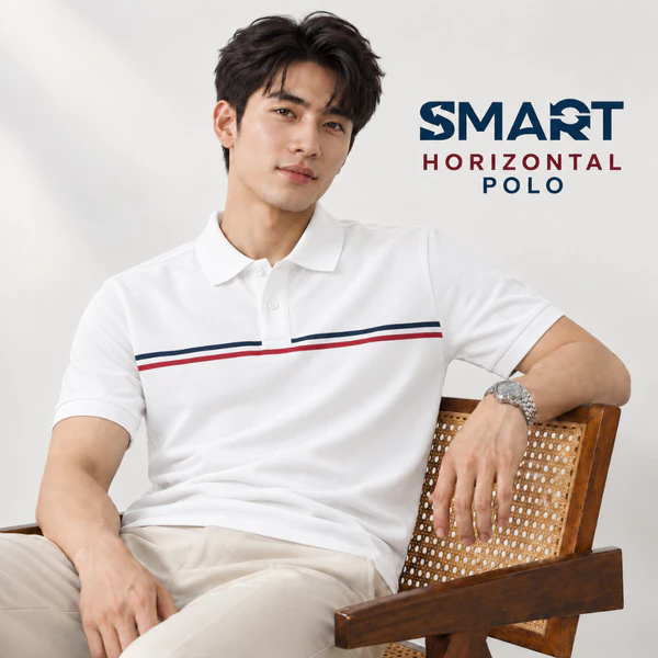 Áo HORIZONTAL POLO TORANO kẻ bo tay phối màu trẻ trung, chống nhăn, thấm hút , co giãn thoải mái GSTP067