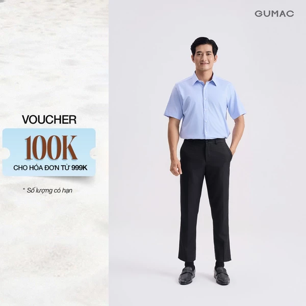 Quần Tây Nam GUMAC Ống Đứng Dài 93cm Lưng Rời Túi Xéo Thanh Lịch Thiết Kế Cơ Bản QNG06070