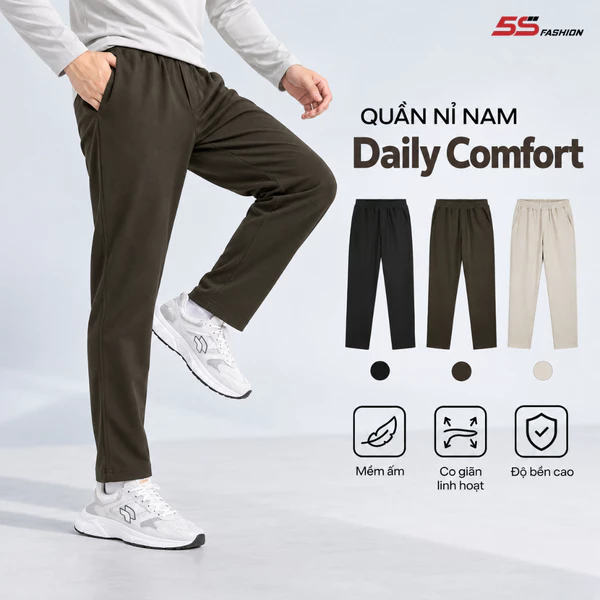 Quần Nỉ Nam Daily Comfort 5S FASHION Chất Vải Dày Dặn, Ấm Áp, Co Giãn Đa Chiều M0QNI26007