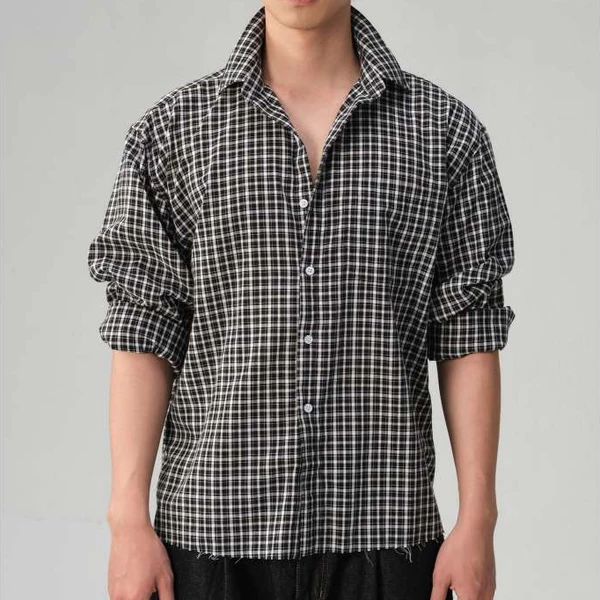 Áo Sơ Mi Nam B Brown Dài Tay Cotton Kẻ Caro Form Relax Cổ Button Down – Tim ber Relaxed B Brown