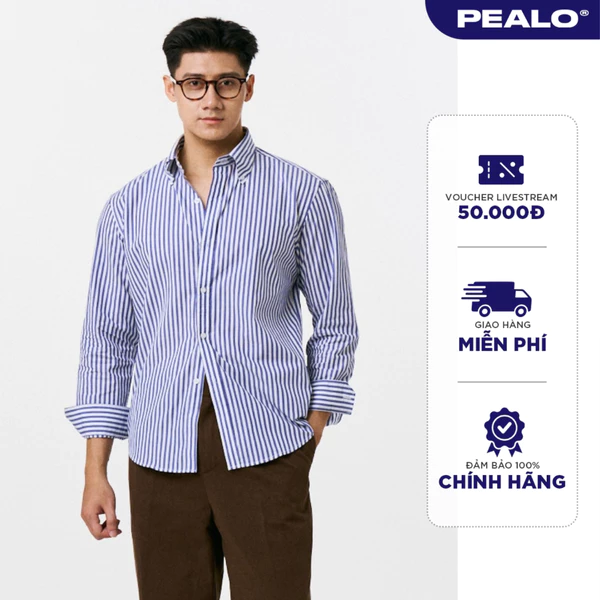 Áo sơ mi PEALO cổ button down chất liệu cotton thoáng mát đứng form | SHIFT SHIRT - SPT4