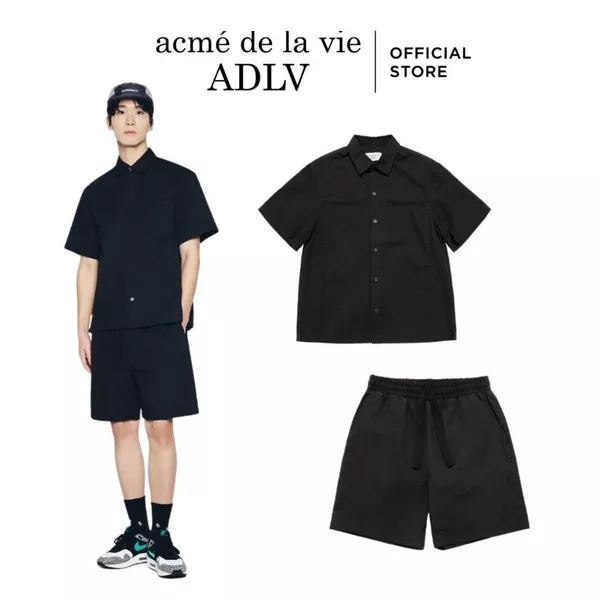 Bộ quần áo ADLV Oversize Ripstop dáng oversized màu đen - Hàng chính hãng