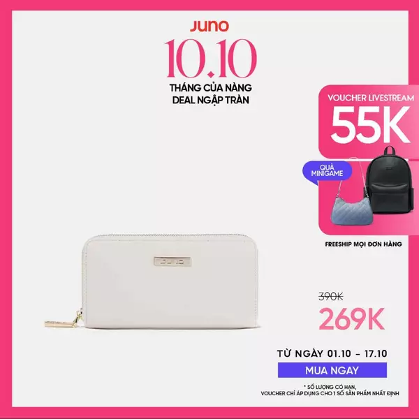 Ví Nữ Cầm Tay Thời Trang JUNO Hoạ Tiết Vân Chìm Thời Trang VI052