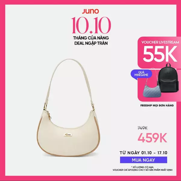 Túi Xách Nữ Thời Trang JUNO Cỡ Nhỏ Hobo Đeo Vai Logo Handwriting TXN818