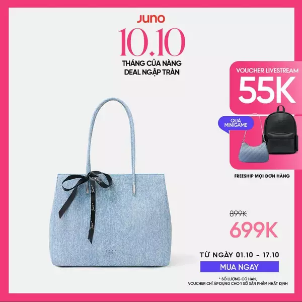 Túi Xách Nữ Thời Trang JUNO Cỡ Lớn Tote Lớn Trang Trí Nơ Ruy Băng TXL099