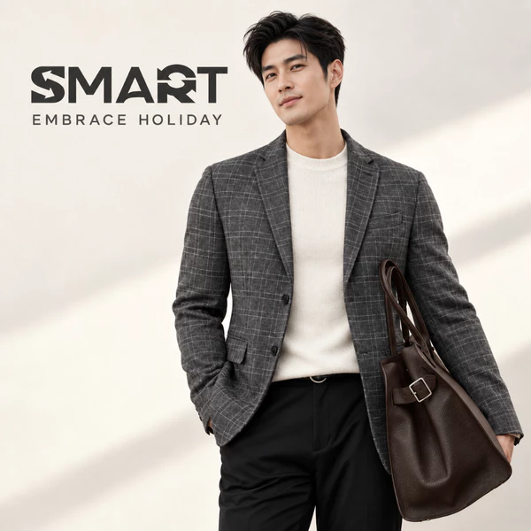 Áo Blazer nam TORANO họa tiết kẻ lịch sự, phong cách nam tính EWTV004