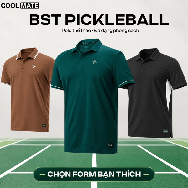 [MUA 2 GIẢM 20%]BST Áo Polo nam Pickleball, áo đa năng thể thao, áo tập Gym, chạy bộ, mặc hàng ngày thấm hút Coolmate