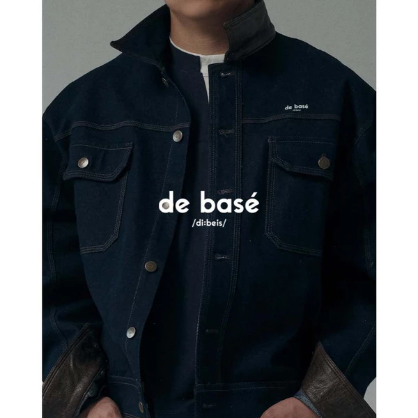 basé JACKET 04 - Áo Khoác DENIM Phối Da Nâu