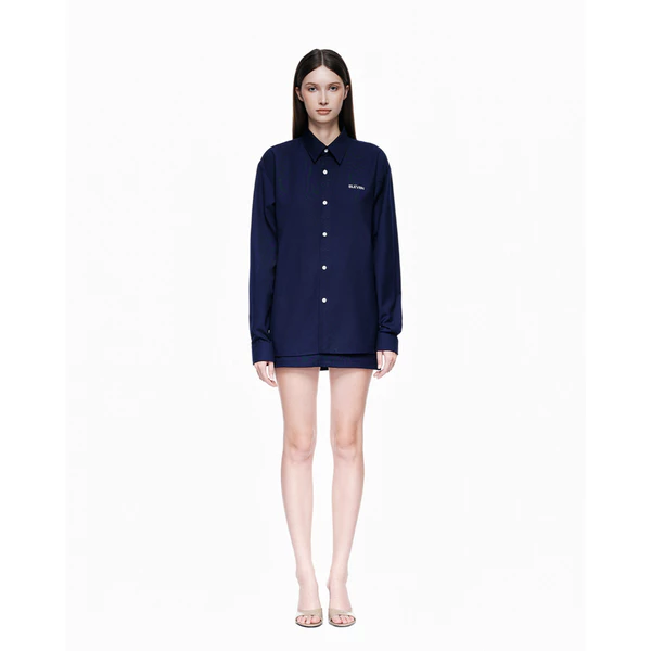 Eleven - Áo Sơ Mi Unisex Tay Dài Regular | Màu Xanh Navy