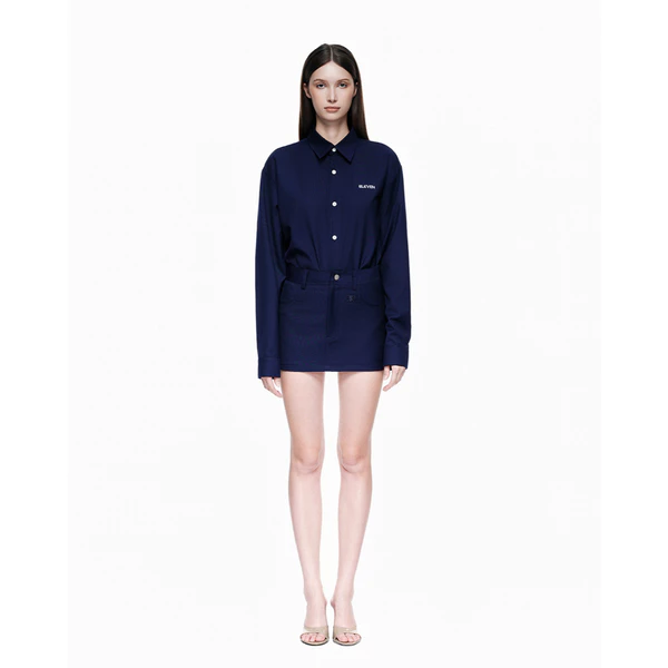Eleven - Chân Váy Mini Thêu Mono | Màu Xanh Navy