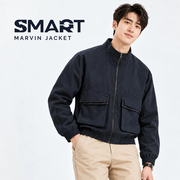 Áo khoác gió 2 lớp MARVIN JACKET TORANO can phối relaxedfit cổ cao thêu logo, Cản Gió, Giữ ấm GWCW802