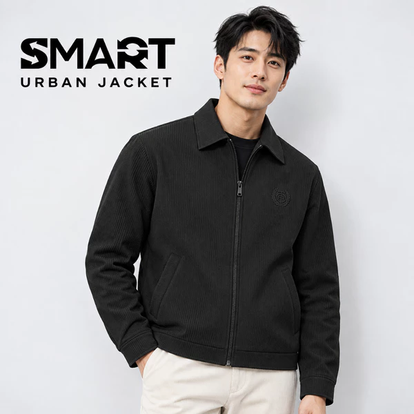 Áo khoác gió 2 lớp URBAN JACKET TORANO cổ bẻ thêu logo, Cản Bụi, Cản Gió, Giữ ấm GWCW505