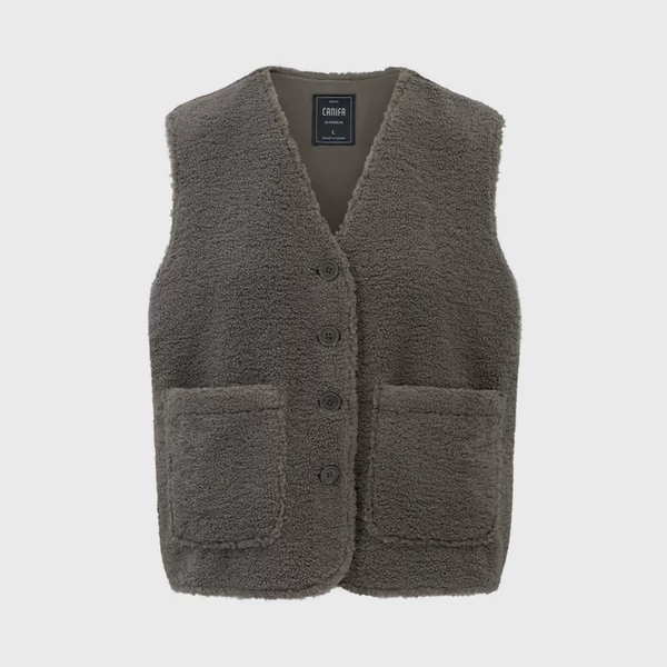 Áo khoác gilet nữ mặt lông điệu đà phong cách CANIFA 6OT26W022