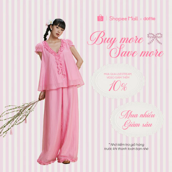 DOTTIE - Quần ống suông trang trí bèo - Có thể kết hợp cả set hoặc tách rời - Q0416