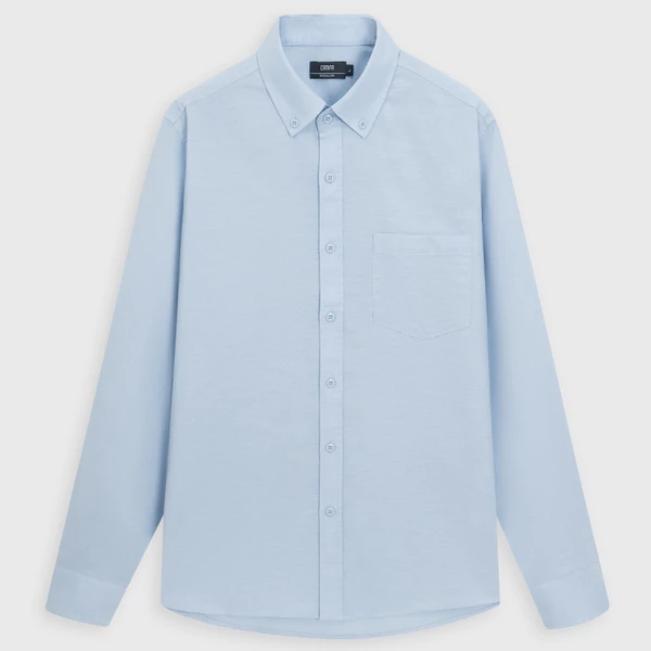Áo sơ mi nam dài tay trơn basic công sở trẻ trung chất Cotton US CANIFA 8TH26A002