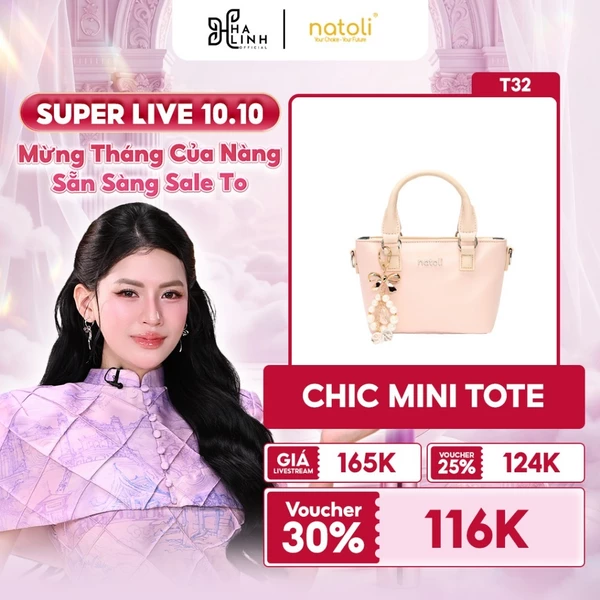 Túi đeo chéo da nữ cầm tay NATOLI, túi xách mini đeo chéo chống nước cao cấp Chic Mini Tote T32