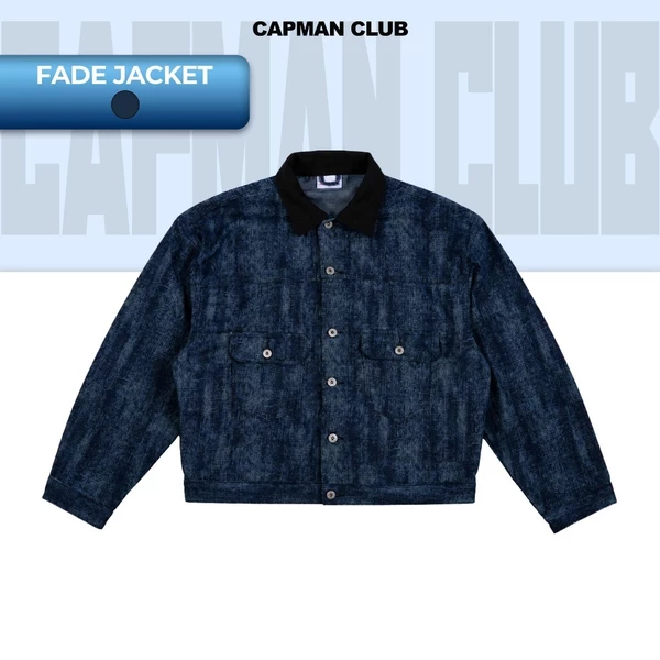 Áo khoác jean nam FADE phom rộng boxy CAPMAN CLUB, áo khoác denim dành cho nam nữ unisex phom lửng boxy trẻ trung