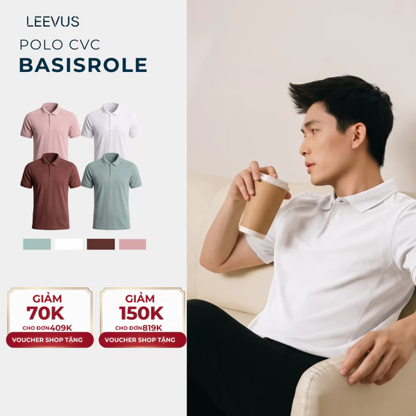Áo polo nam Basic màu trơn phối gân dọc tinh tế, màu lịch lãm Leevus APL37