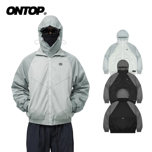 Áo khoác dù lạnh có mũ tháo rời ONTOP chống nắng, cản gió 2 lớp thoải mái Convertible Jacket | O-AK14