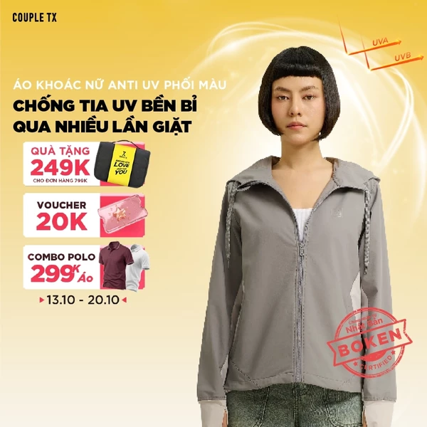 Áo Khoác Dù UV Pro Nữ Chống Nắng Couple TX Phối Màu Sun Mate WOK 2061