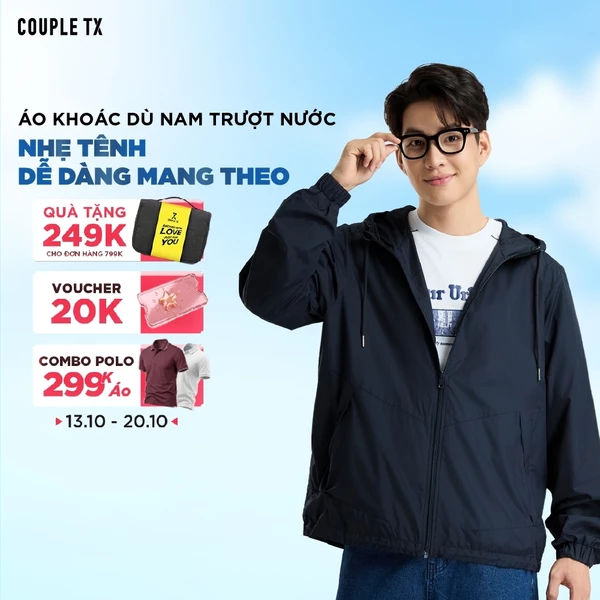 Áo Khoác Dù Nam Couple TX 2 Lớp Cản Gió Trơn Basic Nhiều Màu Phối Lưới Thoáng Khí Form Rộng MOP 1105