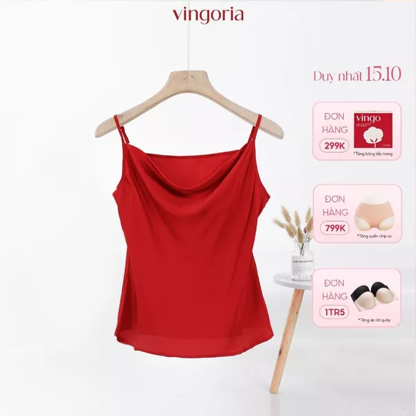 Áo 2 Dây Lụa Pháp Cổ Đổ Vingo Có Tăng Đưa Cùng Blazer Chân Váy Quần Âu N157 VINGO/VINGORIA