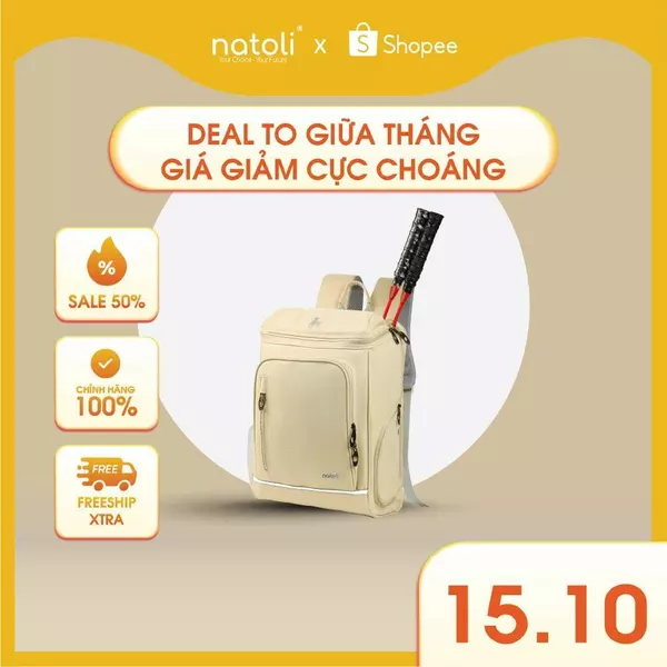 Balo cầu lông thể thao NATOLI đựng giày, đựng vợt cầu lông, chống nước cao cấp BST ProSport Backpack B26