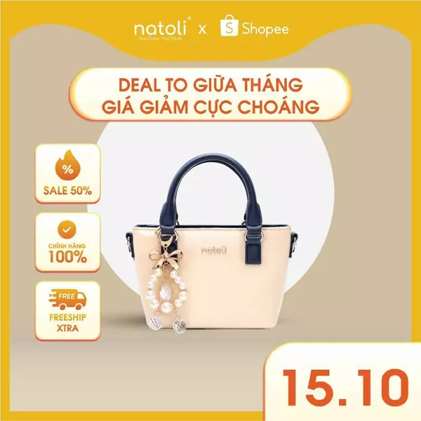 Túi đeo chéo da cầm tay NATOLI, túi xách mini đeo chéo chống nước cao cấp BST Chic Mini Tote T32