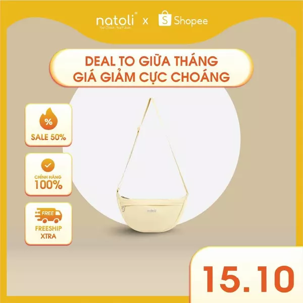 Túi đeo chéo nữ hình bán nguyệt NATOLI túi bánh bao chần bông vải dù nhăn chống nước tốt-Soft Touch Crossbag T26