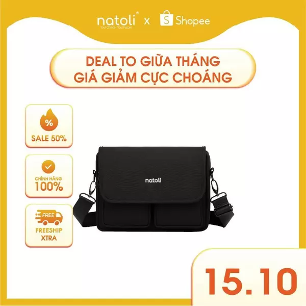 Túi đeo chéo nam nữ Thương hiệu Natoli nhiều ngăn đi chơi đi học cao cấp BST Energetic CrossBag T12