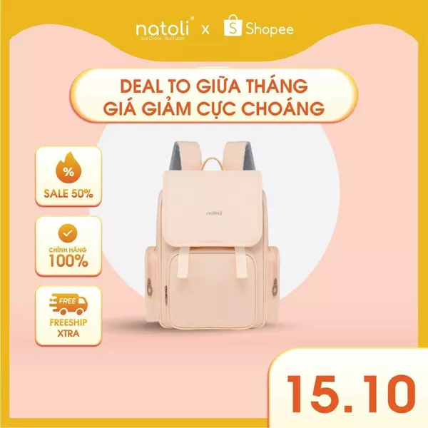 Balo laptop nữ NATOLI chống nước, nhiều ngăn đựng laptop đi học cao cấp - BST Everyday Utility Backpack B19