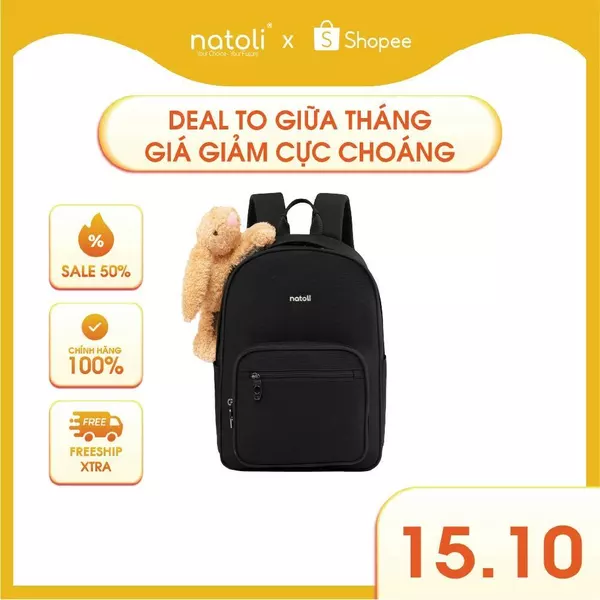 Balo nữ thỏ bông jellycat bunny cao cấp NATOLI nhiều ngăn đi học cute phong cách hàn quốc - BST Sweet Bunny Backpack B28