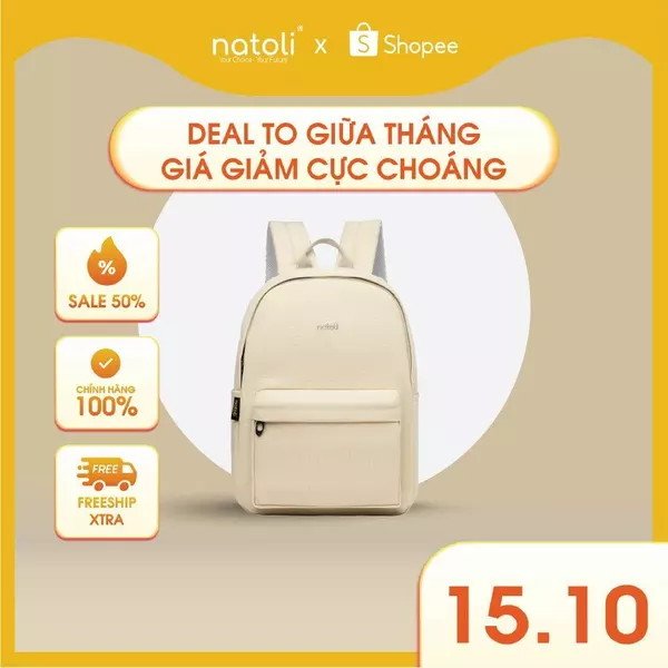 Balo đi học đơn giản hàn quốc NATOLI nhiều ngăn chống nước tốt - Basic Backpack B2