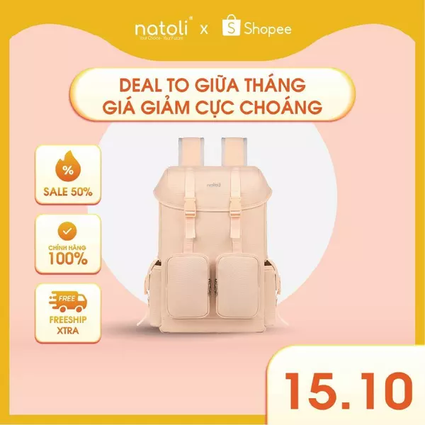 Balo chống nước đi học nam nữ Thương hiệu NATOLI nhiều ngăn kháng nước cao cấp - WOLFI BACKPACK B7